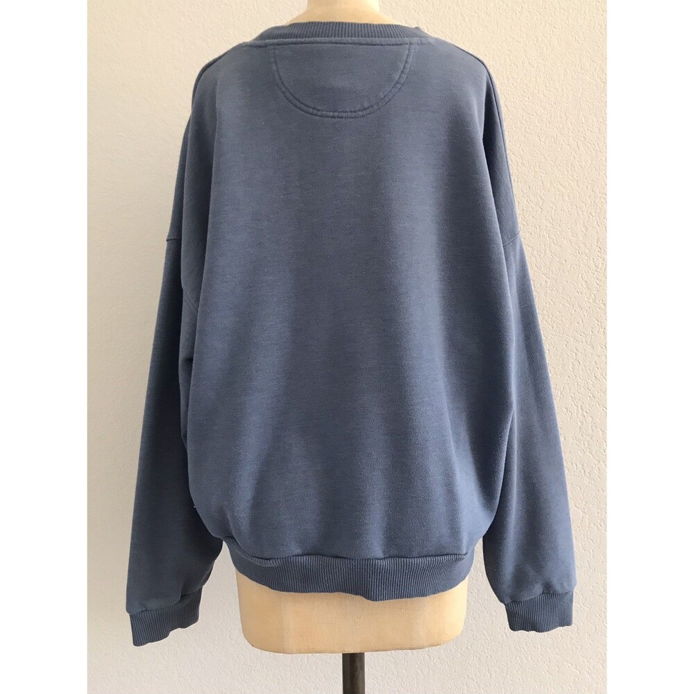 American Eagle Blue Cotton Skeleton Floral Graphic Sweatshirt Top Womens XL - Picture 5 of 8